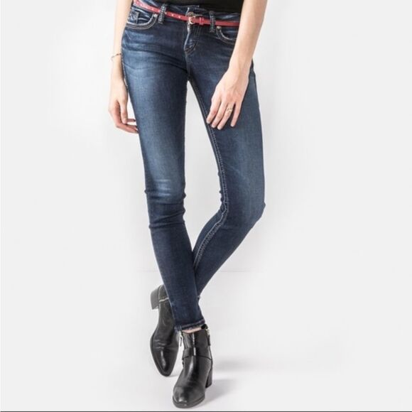 Silver Suki Mid Super‎ Stretch Skinny Jeans Denim W29/L31 - Picture 1 of 16